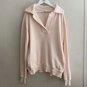 A.L.C. Blush Pink Collared Sweatshirt | Pullover Fleece Top Size XS